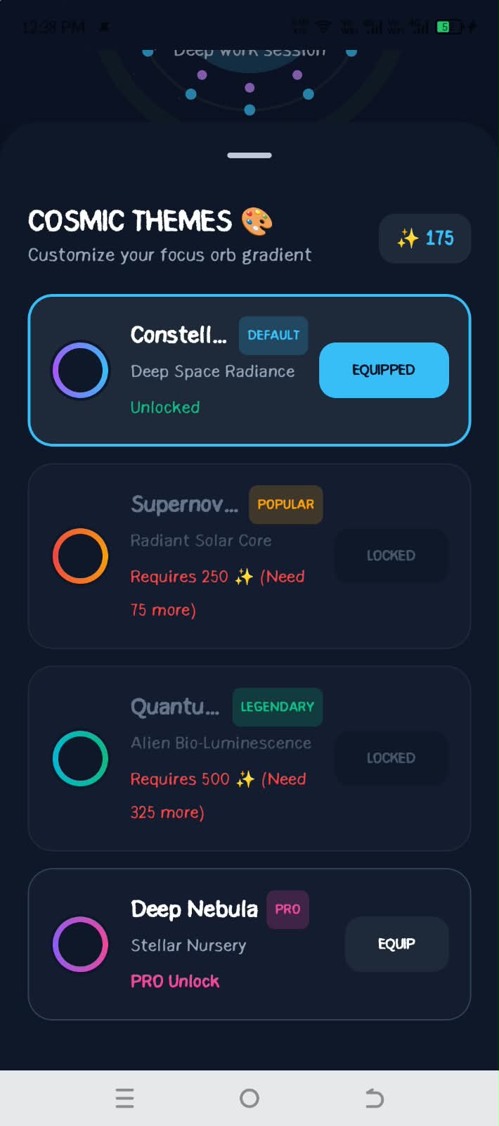 Asterloom theme customization screen