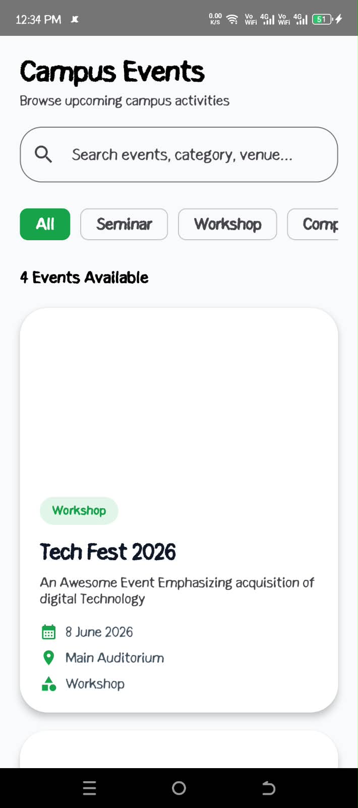 CampusNotify add event screen